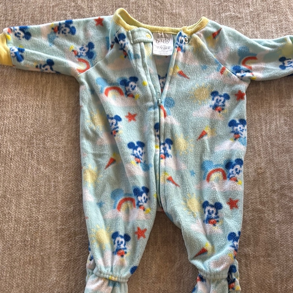 Disney Blue and Yellow Footies One Piece